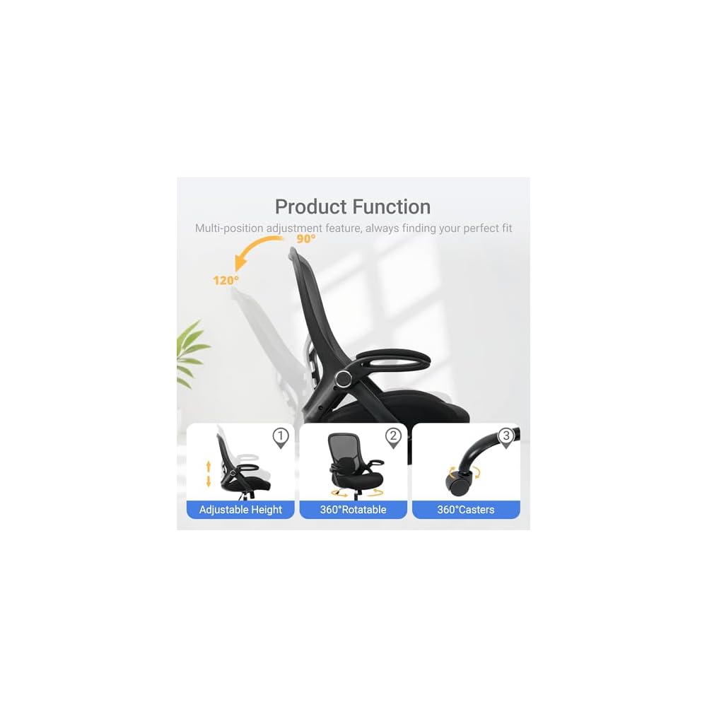 HYLONE 400lb Office Chair Big and Tall,Desk Chair with Lumbar Support,Black