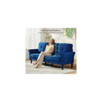 Loveseat Sofa, 83" Love Seat Couches, Velvet Small Couch, Blue Couch