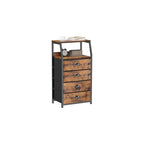Furnulem 5 Drawers Dresser for Bedroom, Fabric Tall Nightstand