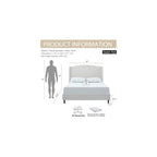 Upholstered Platform Wingback Bed Frame with 54" High Headboard, Solid Walnut Wood Feet, Sturdy Metal & Wood Slats (Chenille, Ivory White-R7902, Queen (U.S. Standard))