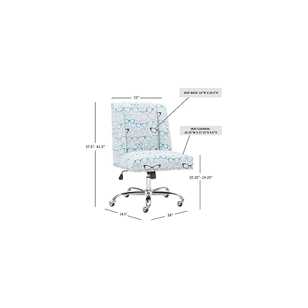 Linon Home Décor Brookville Glasses Office Chair, Ivory