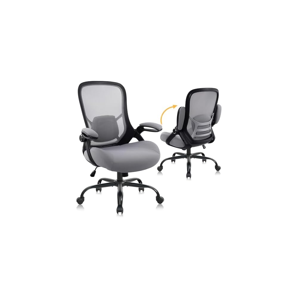HYLONE 400lb Office Chair Big and Tall,Desk Chair with Lumbar Support,Black