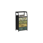 Furnulem 5 Drawers Dresser for Bedroom, Fabric Tall Nightstand