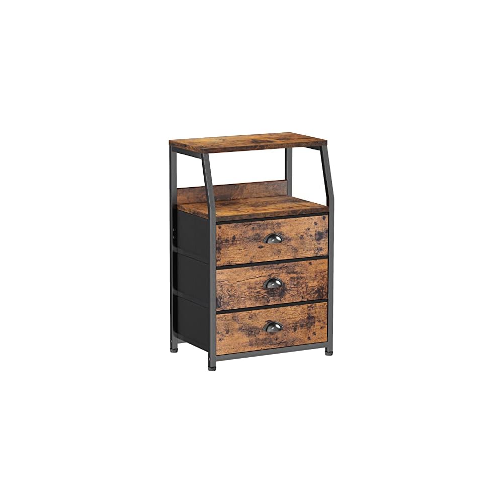 Furnulem 5 Drawers Dresser for Bedroom, Fabric Tall Nightstand
