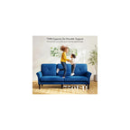 Loveseat Sofa, 83" Love Seat Couches, Velvet Small Couch, Blue Couch